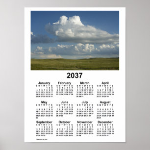 2037 Kalender Nebraska Sandhills door Janz Poster