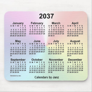 2037 Rainbow Cloud Calendar van Janz Muismat
