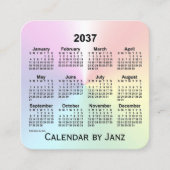 2037 Rainbow Shimmer Agenda van Janz Vierkante Visitekaartje (Voorkant)