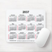 2037 Witte 52 weken ISO-kalender door Janz Muismat (Met muis)
