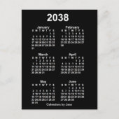 2038 Neon White 6 Maanden Mini Kalender van Janz Briefkaart (Voorkant)