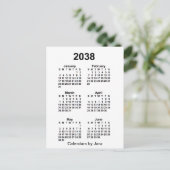 2038 Witte 6 maanden Mini Agenda van Janz Briefkaart (Staand voorkant)