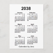 2038 Witte 6 maanden Mini Agenda van Janz Briefkaart (Voorkant)