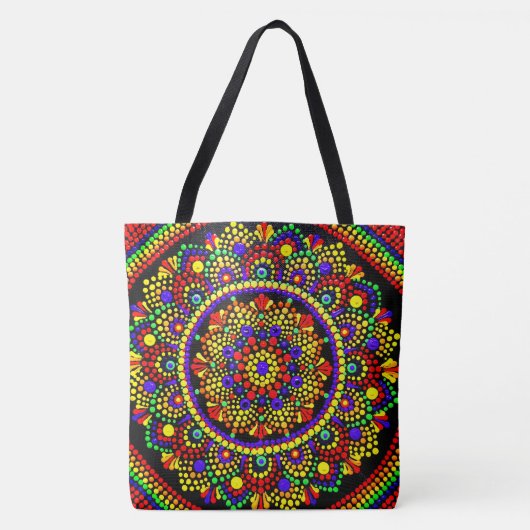 203 - Rode Mandala - Canvas tas (Voorkant)