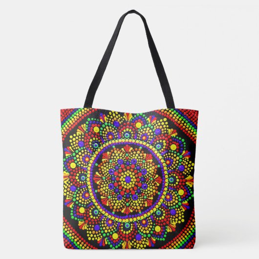 203 - Rode Mandala - Canvas tas (Achterkant)