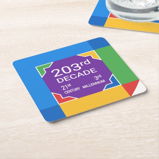 203ste decennium (Nieuwjaar 2021—2030) Kartonnen Onderzetters (Schuin)