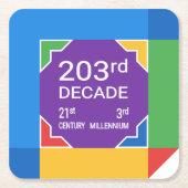203ste decennium (Nieuwjaar 2021—2030) Kartonnen Onderzetters (Voorkant)