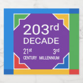 203ste decennium (Nieuwjaar 2021—2030) Sparkling Wijnetiket (Enkel label)