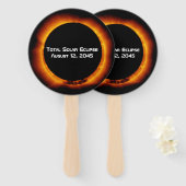 2045 Totale zonsverduistering Handwaaier (Voorkant en achterkant)