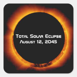 2045 Totale zonsverduistering Vierkante Sticker