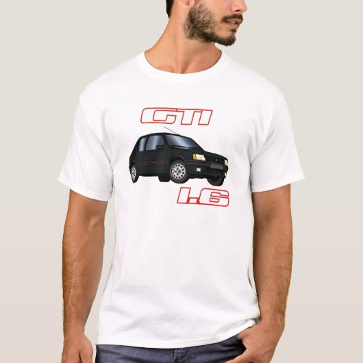 205 GTI 1.6 87 88 89 90 zwart T-shirt (Voorkant)