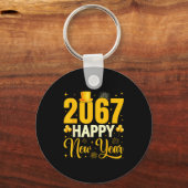 2067 Happy New Year Retro Funny 67 Six Seven Meme Sleutelhanger (Voorkant)