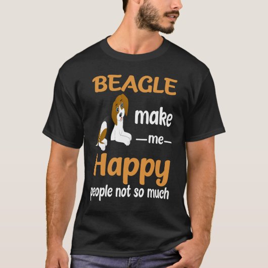 207 Beagle Maak Me Gelukkig T-shirt (Voorkant)