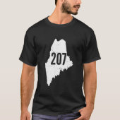 207 Maine State Area Code Outline Pride T-shirt (Voorkant)