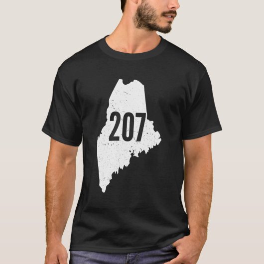 207 Maine State Area Code Outline Pride T-shirt (Voorkant)