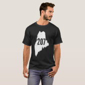 207 Maine State Area Code Outline Pride T-shirt (Voorkant volledig)
