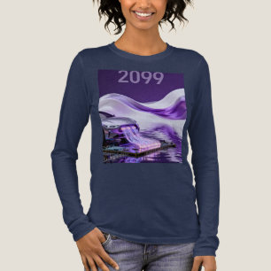 2099 Futuristisch Cyberpunk Stadslandschap Lange M Tri-Blend Shirt