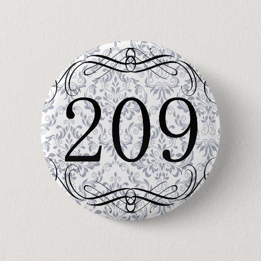 209 Gebiedscode Ronde Button 5,7 Cm (Voorkant)