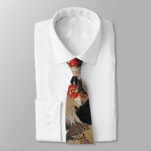 20. 群 図, 若 冲 Roosters, Jakuchu Stropdas (Gebonden)