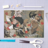 20. 群 図, 若 冲 Roosters, Jakuchu Tissuepapier (Craft)