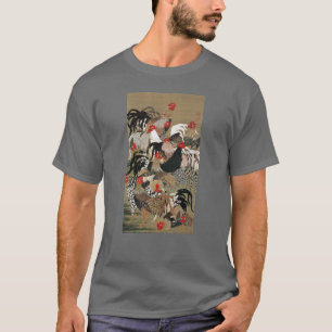 20. 群 鶏 図, 若 kudde 冲 Roosters, Jakuchu T-shirt