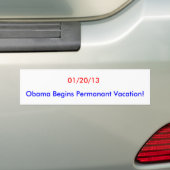 20-01-13, Obama begint met permanente vaccinatie! Bumpersticker (Op auto)