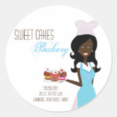 20 - 1,5" Afro-Amerikaanse bakker adres Stickers (Voorkant)