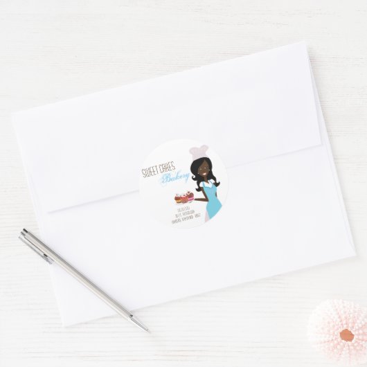 20 - 1,5" Afro-Amerikaanse bakker adres Stickers (Envelop)