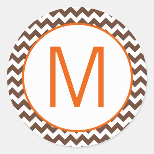 20 - 1.5 Envelop Afdichting Bruin Sinaasappel Chev Ronde Sticker (Voorkant)