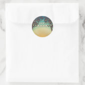 20 - 1.5 Envelop Seal Beach Sunset Palm Tree Str Ronde Sticker (Tas)