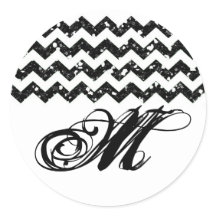 20 - 1.5 Envelop Seal Black Glitter Chevron