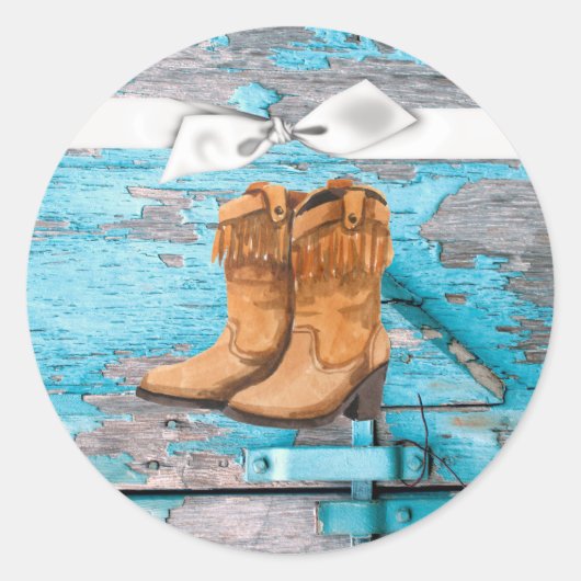 20 - 1.5 Envelop Seal Blue Wood Schuur Deurlaarzen Ronde Sticker (Voorkant)