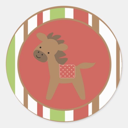 20 - 1.5"Envelop Seal Boerderijdieren Paard Ronde Sticker (Voorkant)