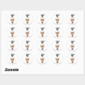 20 - 1.5 Envelop Seal Boho Deer Buck Head Browni Ronde Sticker (Vel)