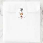 20 - 1.5 Envelop Seal Boho Deer Buck Head Browni Ronde Sticker (Tas)