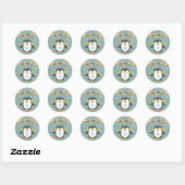20 - 1,5" Envelop Seal Christmas Penguin Ronde Sticker (Vel)