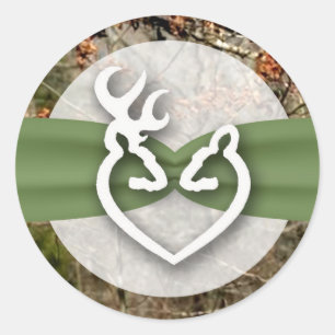 20 - 1.5 Envelop Seal Deer Koppel Doe Buck Cam Ronde Sticker
