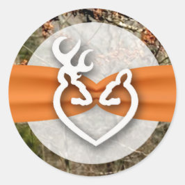 20 - 1.5 Envelop Seal Deer Koppel Doe Buck Cam Ronde Sticker