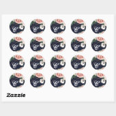 20 - 1,5 Envelop Seal Geometric Garden Roos Navy Ronde Sticker (Vel)