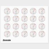 20 - 1.5 Envelop Seal Glitz Roze Sparkles Ronde Sticker (Vel)