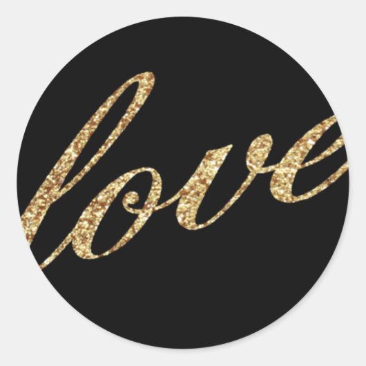 20 - 1.5 Envelop Seal Gold Foil Glitter Liefde Ronde Sticker (Voorkant)