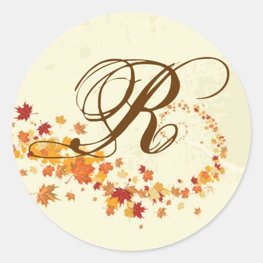 20 - 1.5 Envelop Seal Herfst Breeze herfstbladeren Ronde Sticker (Voorkant)