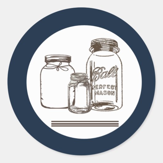 20 - 1.5 Envelop Seal Mason Jar Country Rustic Ronde Sticker (Voorkant)