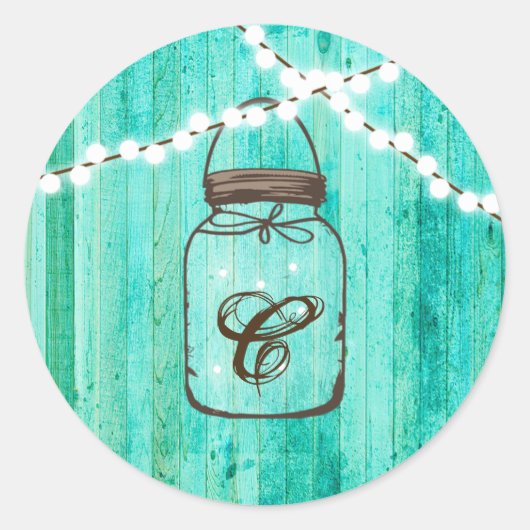 20 - 1.5 Envelop Seal Mason Jar String Lights Ronde Sticker (Voorkant)