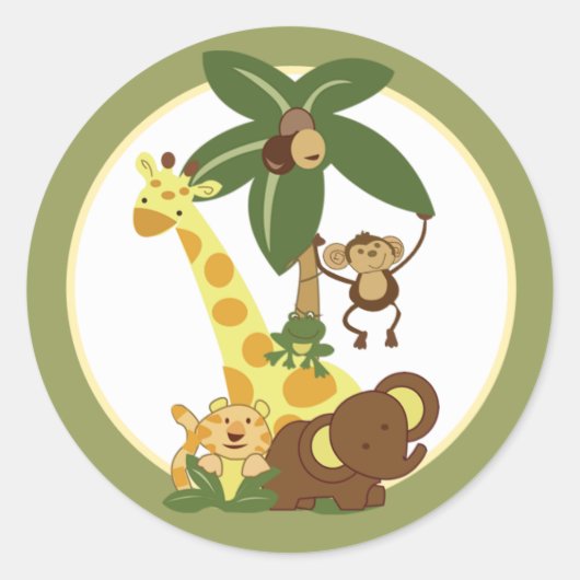 20 - 1,5" Envelop Seal Oerwoud Baby's Ronde Sticker (Voorkant)