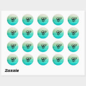 20 - 1.5 Envelop Seal Ombre Blauw Frosting Ronde Sticker (Vel)