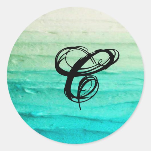 20 - 1.5 Envelop Seal Ombre Blauw Frosting Ronde Sticker (Voorkant)