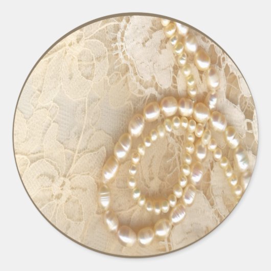 20 - 1.5 Envelop Seal Pearl & Lace Ronde Sticker (Voorkant)