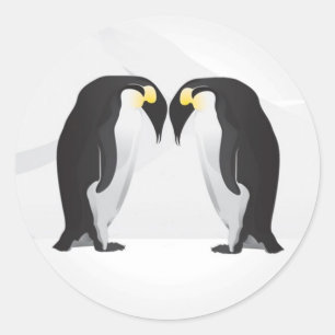 20 - 1.5 Envelop Seal Pinguins Mate voor het Leven Ronde Sticker