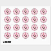 20 - 1,5" Envelop Seal Pink Argyle Sock Monkey Ronde Sticker (Vel)